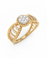 18K Gold & Diamond Cocktail Ring For Women KRL10401