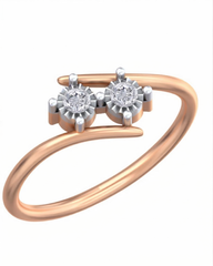 18K Gold & Diamond Dailywear Ring For Women KRB10202