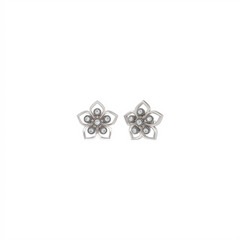 Gold & Diamond Floral Stud Earring For Women KRB30032