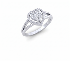 18K Gold & Diamond Engagement Ring For Women KRB10314