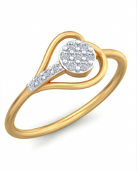 18K Gold & Diamond Engagement Ring For Women KRB10171