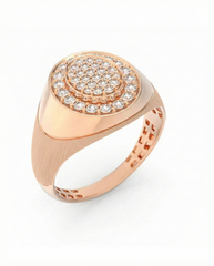 18K Gold & Diamond Engagement Ring For Men KRC60142