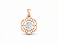 18K Gold & Diamond Floral Pendant Set KRK40093P