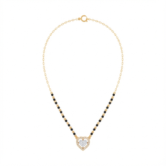 18K Gold & Diamond Heart Mangalsutra For Women KRE90086