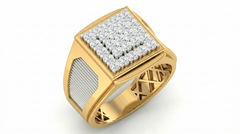 18K Gold & Diamond Band Ring For Men KRA60162