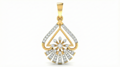 18K Gold & Diamond Floral Pendant Set KRA40169P
