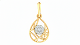 Gold & Diamond Teardrop Cluster Pendant PENDANT SET KRC40564