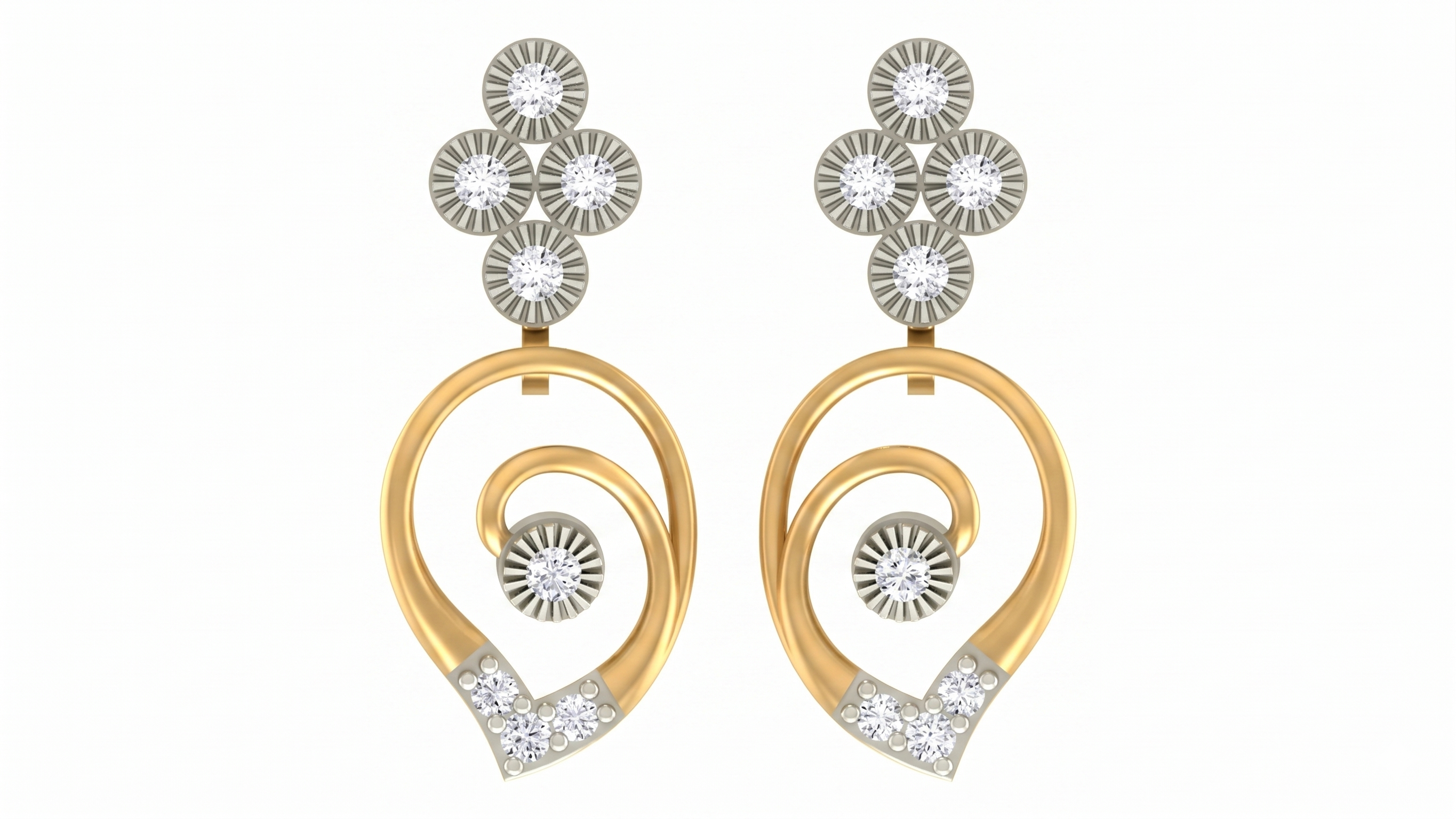 Yellow Gold Diamond Earring | under 40k