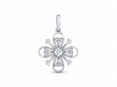 18K Gold & Diamond Floral Pendant Set KRK40184P