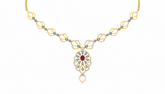 14K Gold & Diamond Gemstone Necklace Set KRB44108N-A