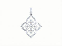 18K Gold & Diamond Floral Pendant Set KRK40126P