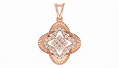 18K Gold & Diamond Floral PENDANT SET KRA40005P