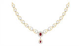 14K Gold & Diamond Gemstone Necklace Set KRI44002NR-A