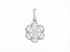 18K Gold & Diamond Floral Pendant KSK113