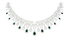 14K Gold & Diamond Gemstone Necklace Set KRI44029NR
