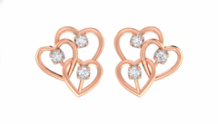 Heart Rose Gold Diamond Earring | under 40k