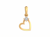 Gold & Diamond Heart-Shaped Solitaire Pendant Set KRB40202