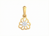 18K Gold & Diamond Floral Pendant Set KSK115