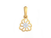 18K Gold & Diamond Floral Pendant Set KSK115