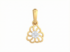 18K Gold & Diamond Floral Pendant Set KSK115