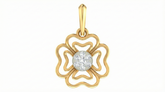 18K Gold & Diamond Floral Pendant Set KRA40133P