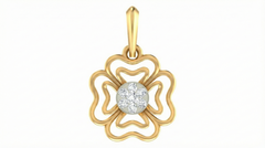 18K Gold & Diamond Floral Pendant Set KRA40133P