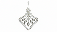 18K Gold & Diamond Floral Pendant Set KRA40023P