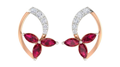 Rose Gold Diamond Earring | under 40k