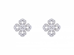 Floral White Gold Diamond Earring | under 40k