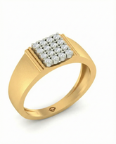 18K Gold & Diamond Engagement Ring For Men GR-1312