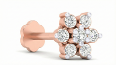 18K Gold & Diamond Stud Nose Pin KRA50009