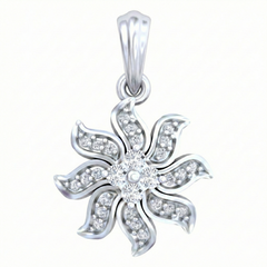 18K Gold & Diamond Floral Pendant Set KRB40069P