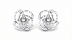 18K Gold & Diamond Women Stud Earring KER-69