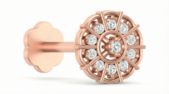 18K Gold & Diamond Round Nose Pin KRA50042