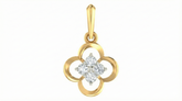 18K Gold & Diamond Floral Pendant Set KRA40136P