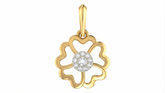 18K Gold & Diamond Floral Pendant Set KRA40180P