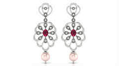 14K Gold & Diamond Women Gemstone Earring KRB44108E-A