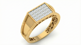 18K Gold & Diamond Band Ring For Men KRA60169