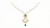 14K Gold & Diamond Gemstone Necklace Set KRI44023NR