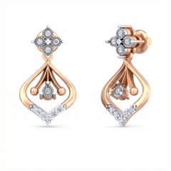 14K Gold & Diamond Women Dangler Earring KRB44055E-A