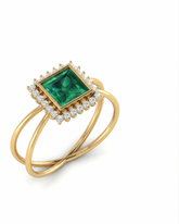 18K Gold & Diamond Gemstone Ring For Women PJLR-202
