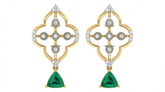 14K Gold & Diamond Women Gemstone Earring KRB44070EG-A