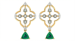 14K Gold & Diamond Women Gemstone Earring KRB44070EG-A