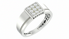 18K Gold & Diamond Band Ring For Men KRA60207