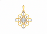 18K Gold & Diamond Floral Pendant Set KRK40181P