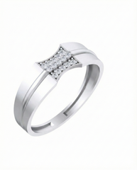 18K Gold & Diamond Band Ring For Men KSK266