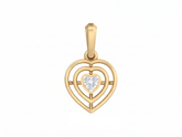 18K Gold & Diamond Heart Pendant Set KSK126