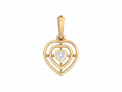 Gold & Diamond Heart Pendant Set KRB40228