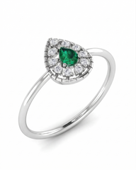 18K Gold & Diamond Gemstone Ring For Women KRB10129-A