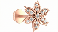 18K Gold & Diamond Stud Nose Pin KRA50292